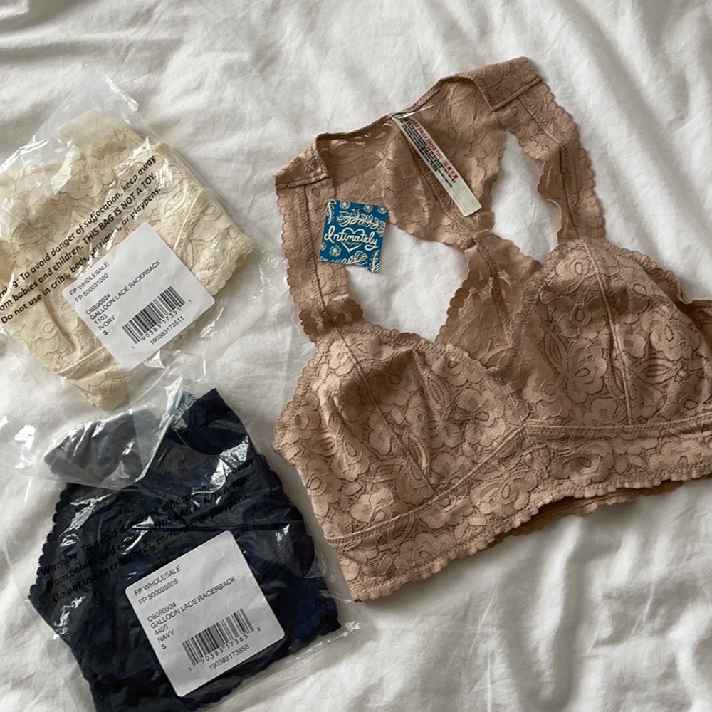 NWT Free People Galloon Lace Racerback Bralettes